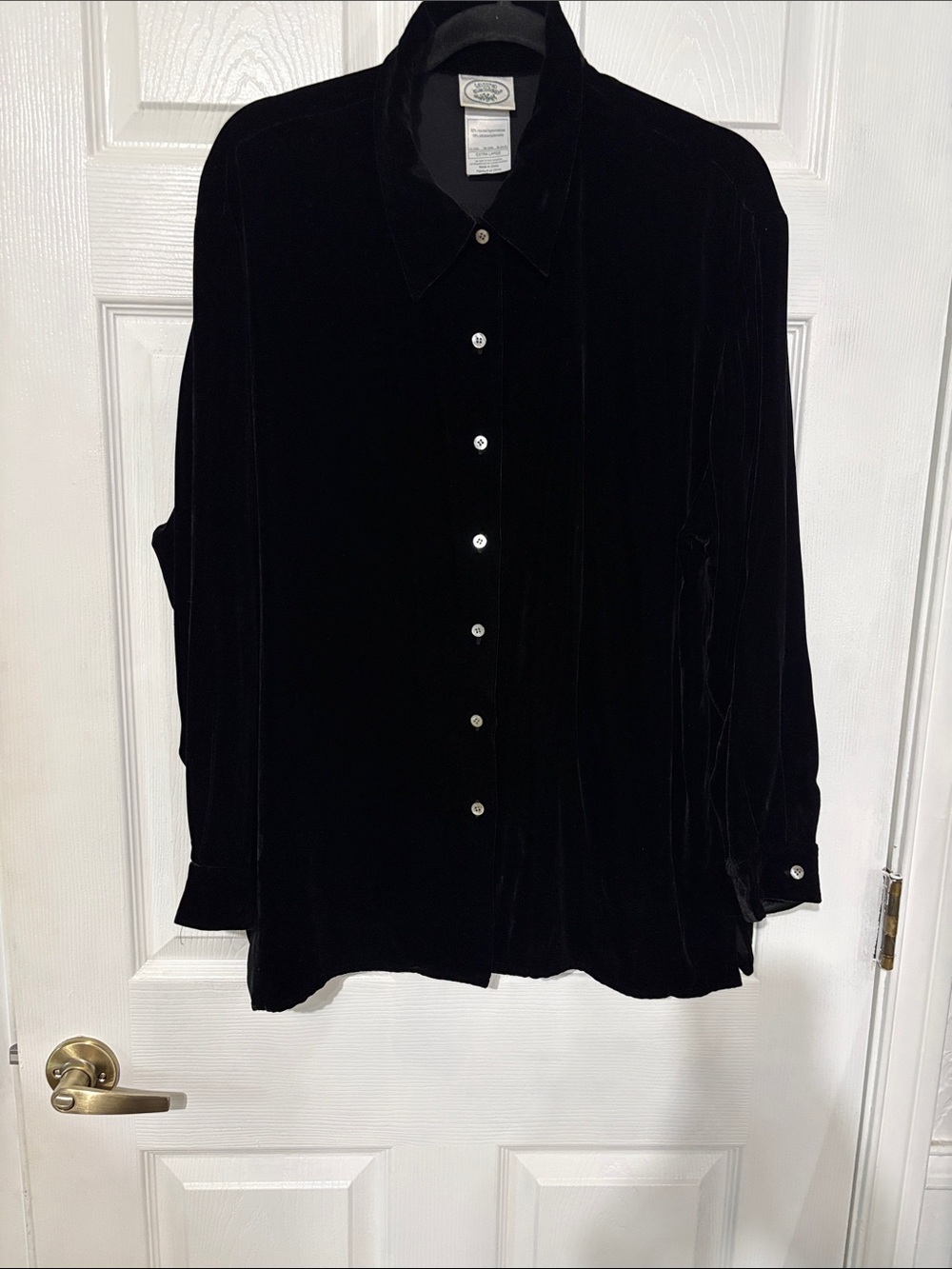 Laura Ashley Black Velvet Button-Down Tunic.   F7